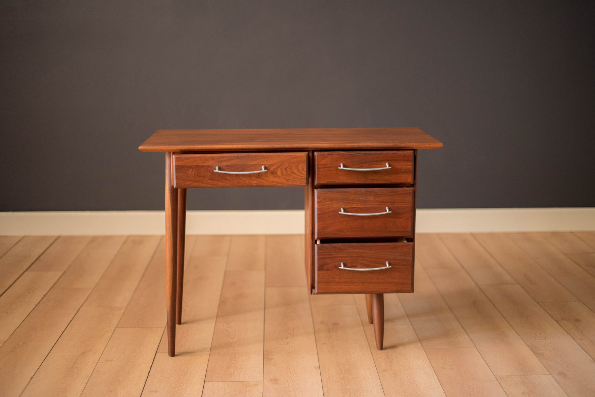 Vintage Solid Walnut Office Desk by AceHi Mid Century Maddist