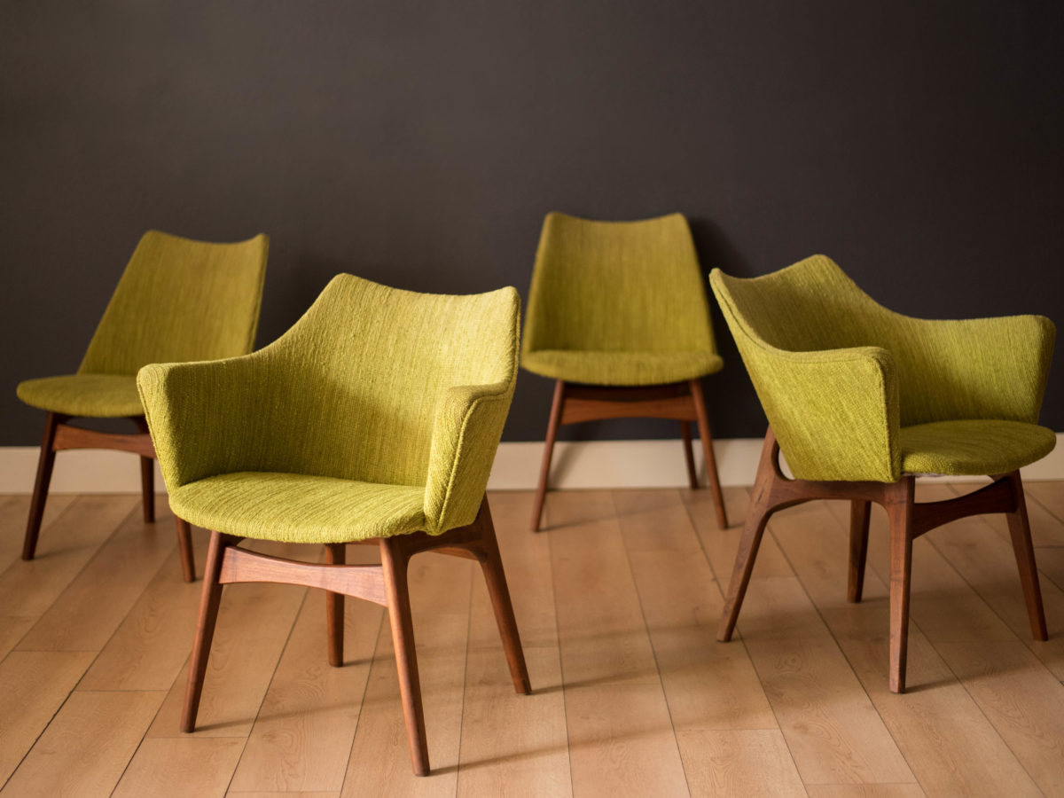 Set of Six Eames First Generation Seafoam Green Fiberglass DSX Dining ...