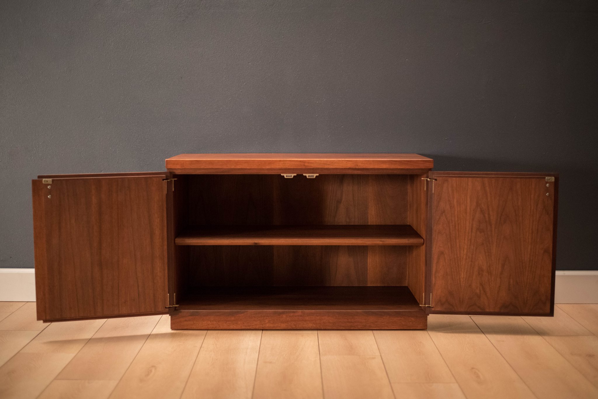Mid Century Walnut Storage Cabinet - Mid Century Maddist
