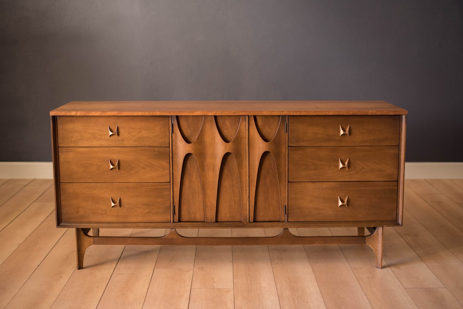 MidCentury Modern Walnut Broyhill Brasilia Triple Dresser Mid