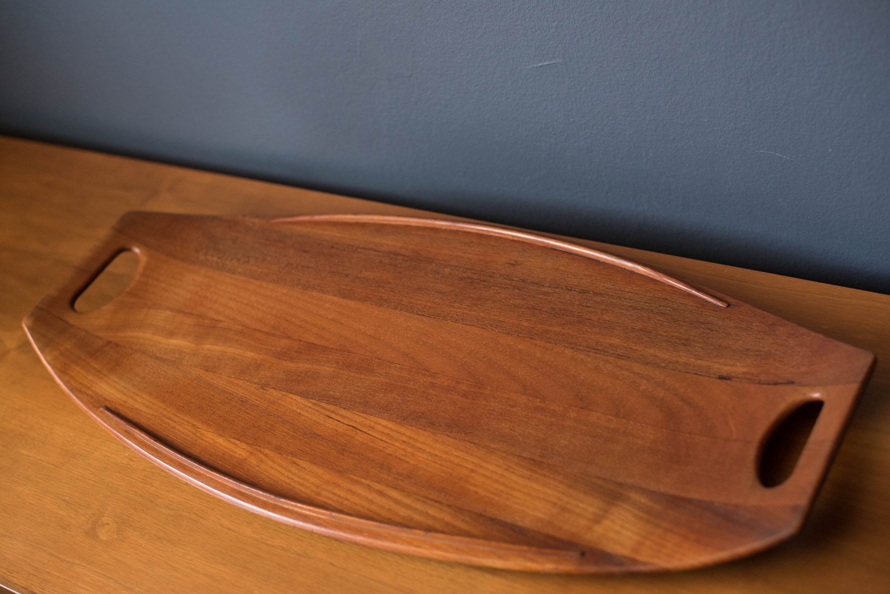 Early Dansk Staved Teak Serving Tray by Jens Quistgaard Mid Century