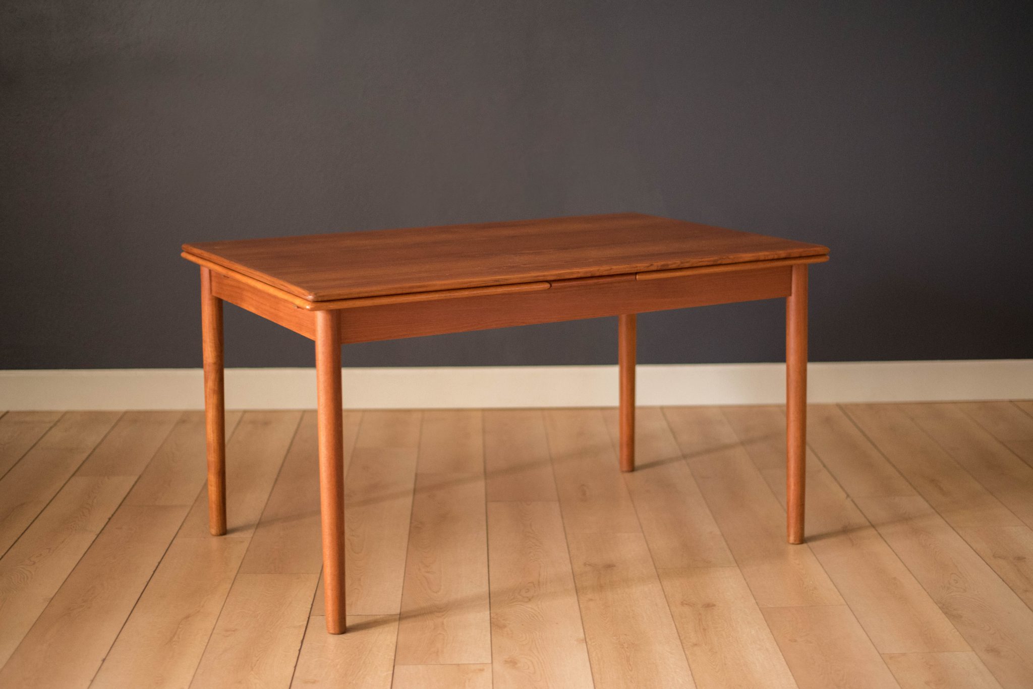 Vintage Danish Expandable Teak Dining Table Mid Century Maddist