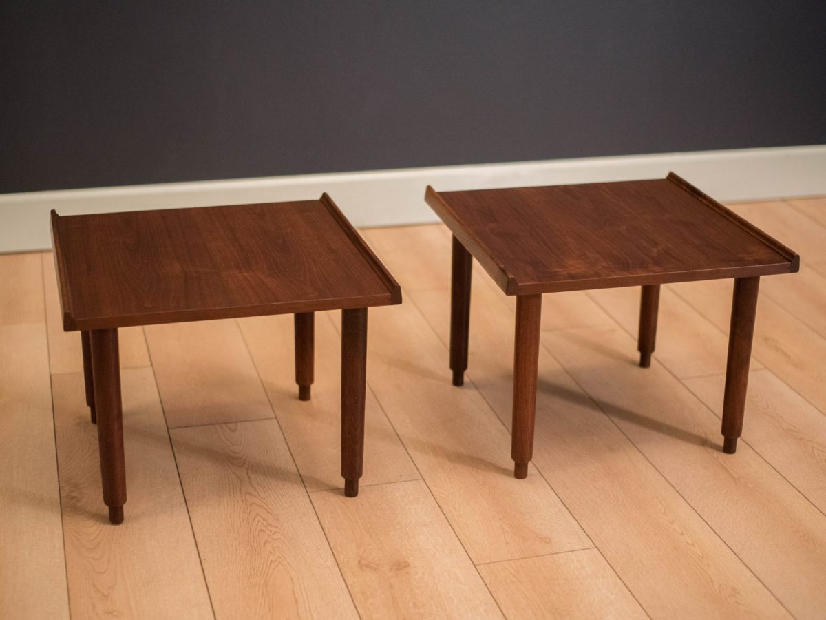 Vintage Danish Teak Coffee Table By Henning Kjaernulf Mid Century Mid Century Walnut Side Tables By Charles Pechanec