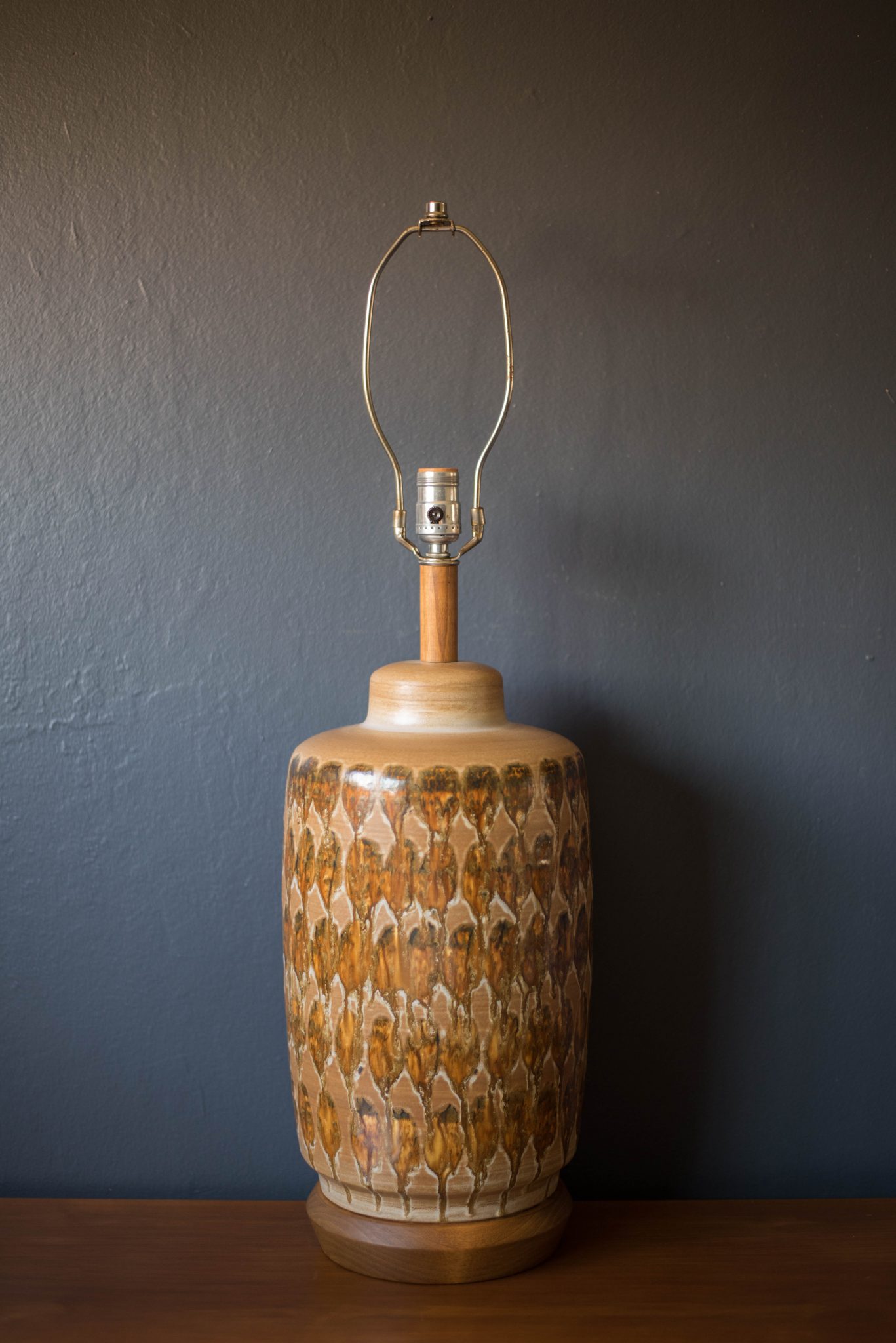 Mid Century Ceramic Pottery Glazed Lamp Mid Century Maddist