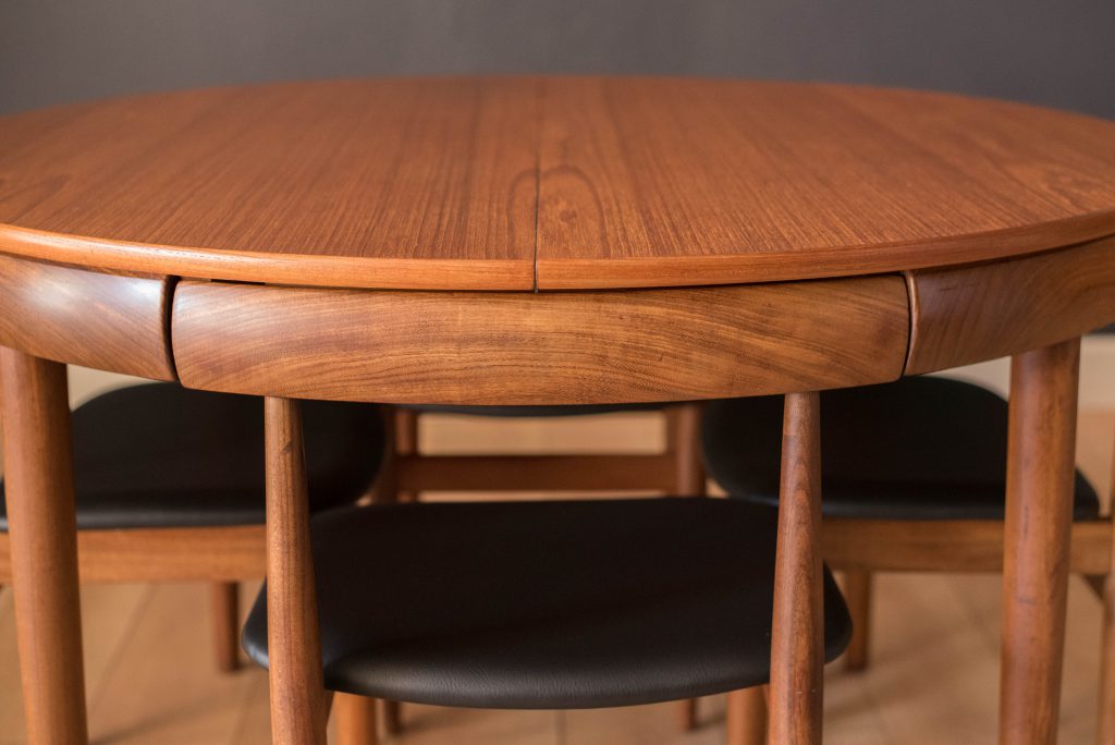 Vintage Danish Hans Olsen Teak Round Dining Table and Chair Set - Mid ...