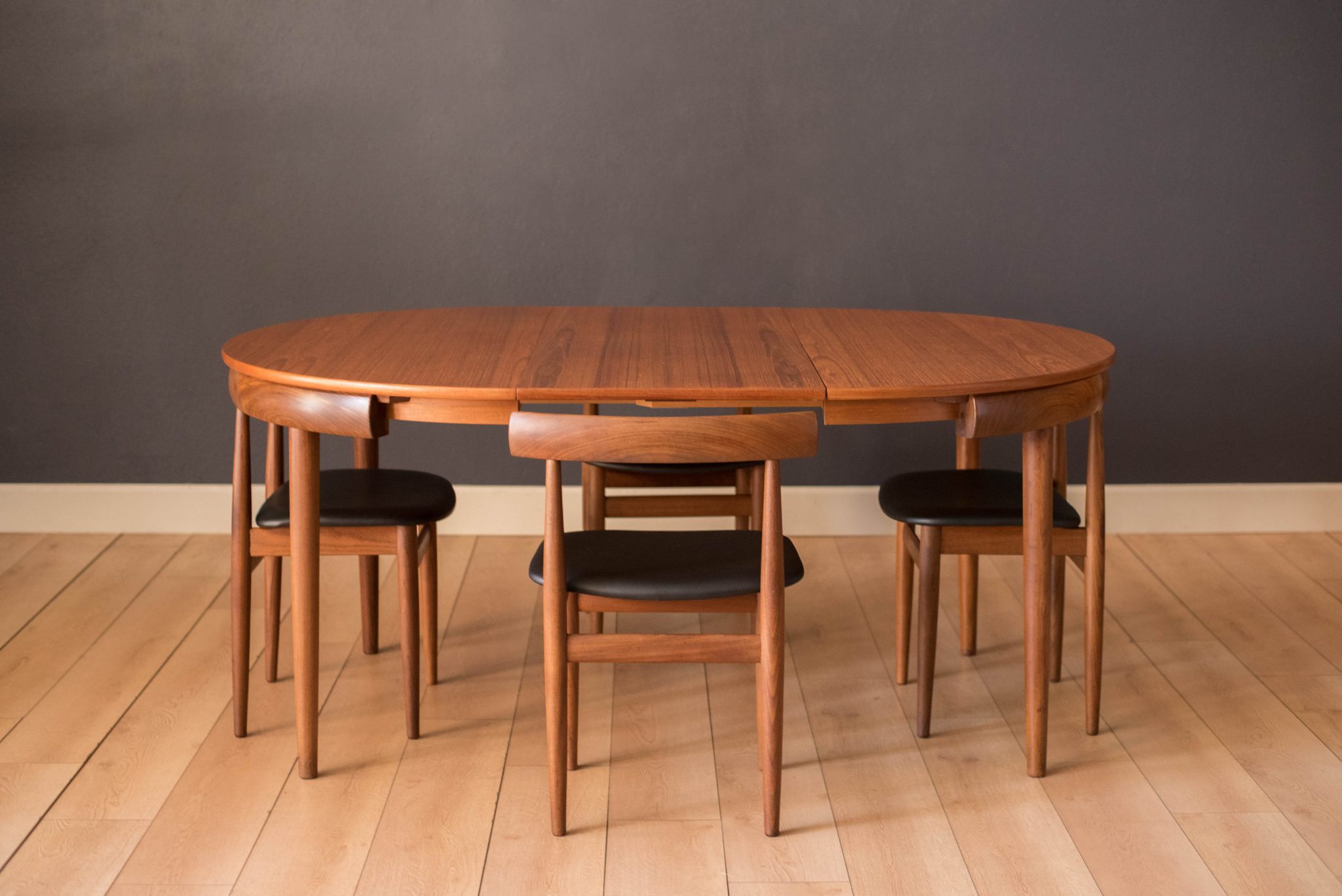 Vintage Danish Hans Olsen Teak Round Dining Table and Chair Set - Mid