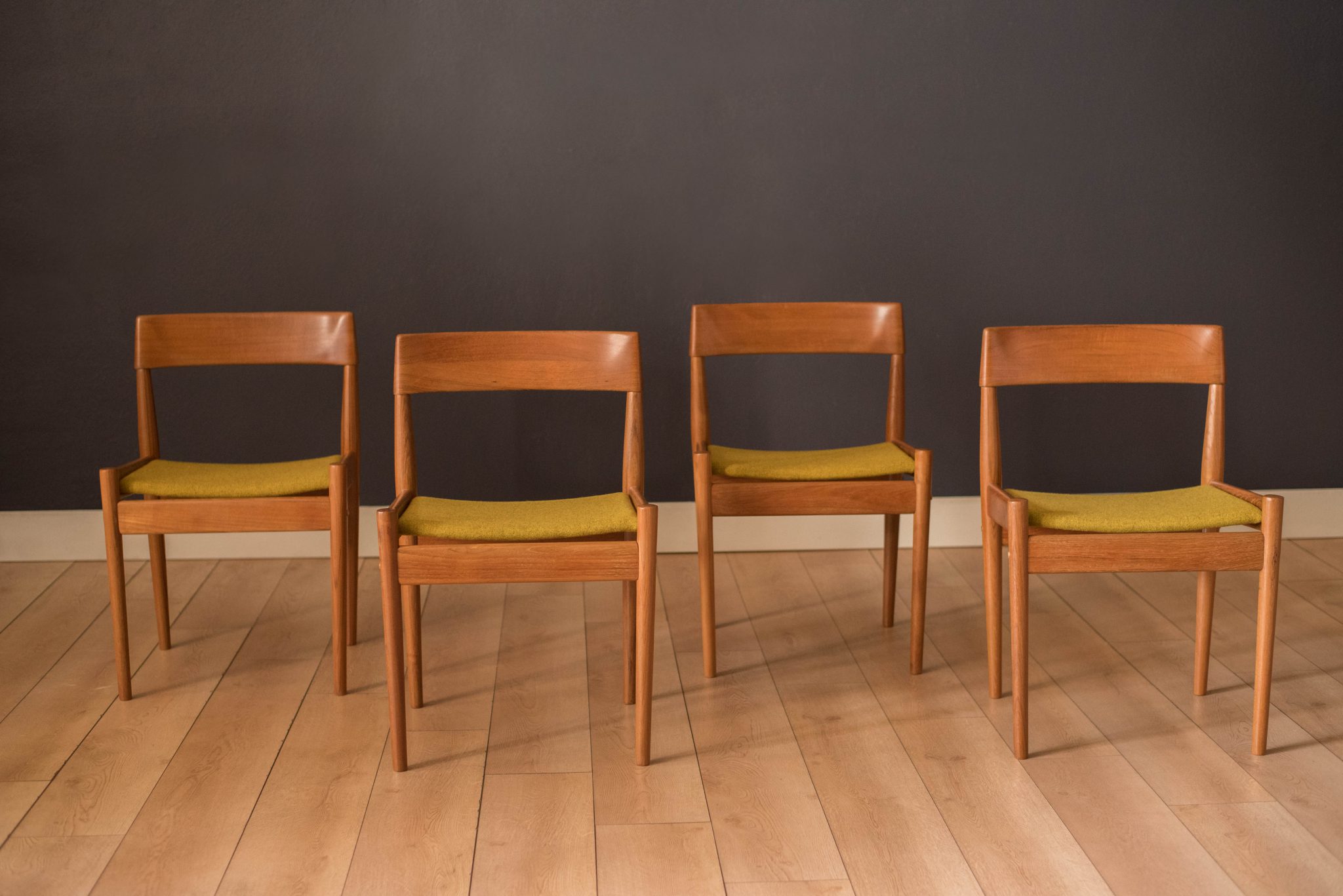 Danish Set of Six Teak Dining Chairs by Grete Jalk for Poul Jeppesen Mid Century Maddist