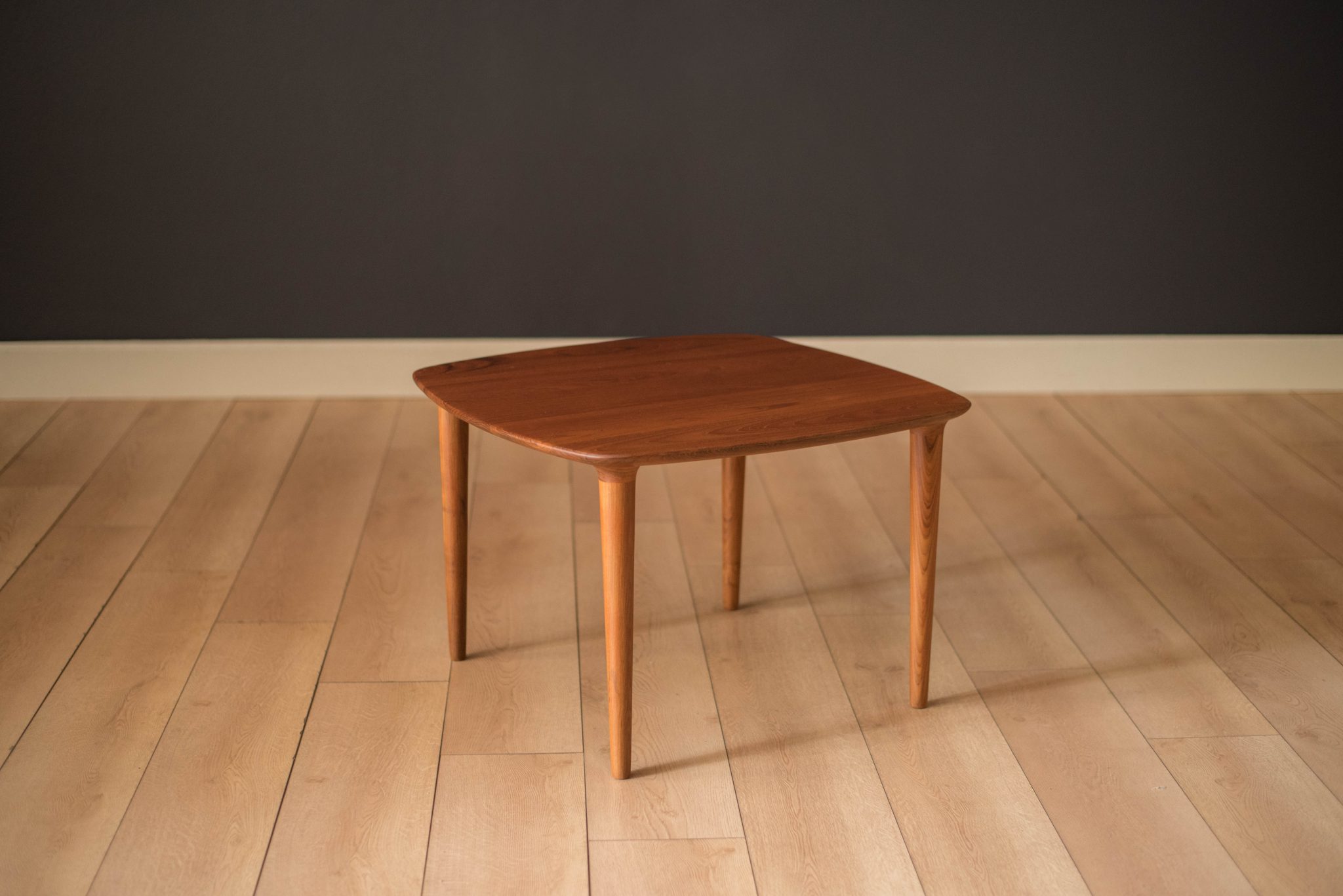 Vintage Scandinavian Solid Teak End Table by Gustav Bahus Mid Century Maddist