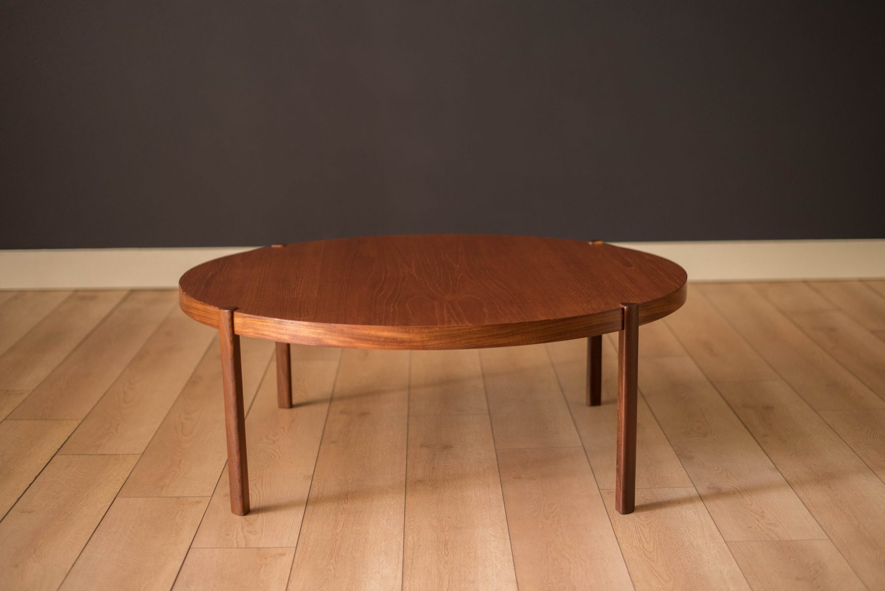 MidCentury Modern Round Teak Coffee Table by Hans Olsen Mid Century
