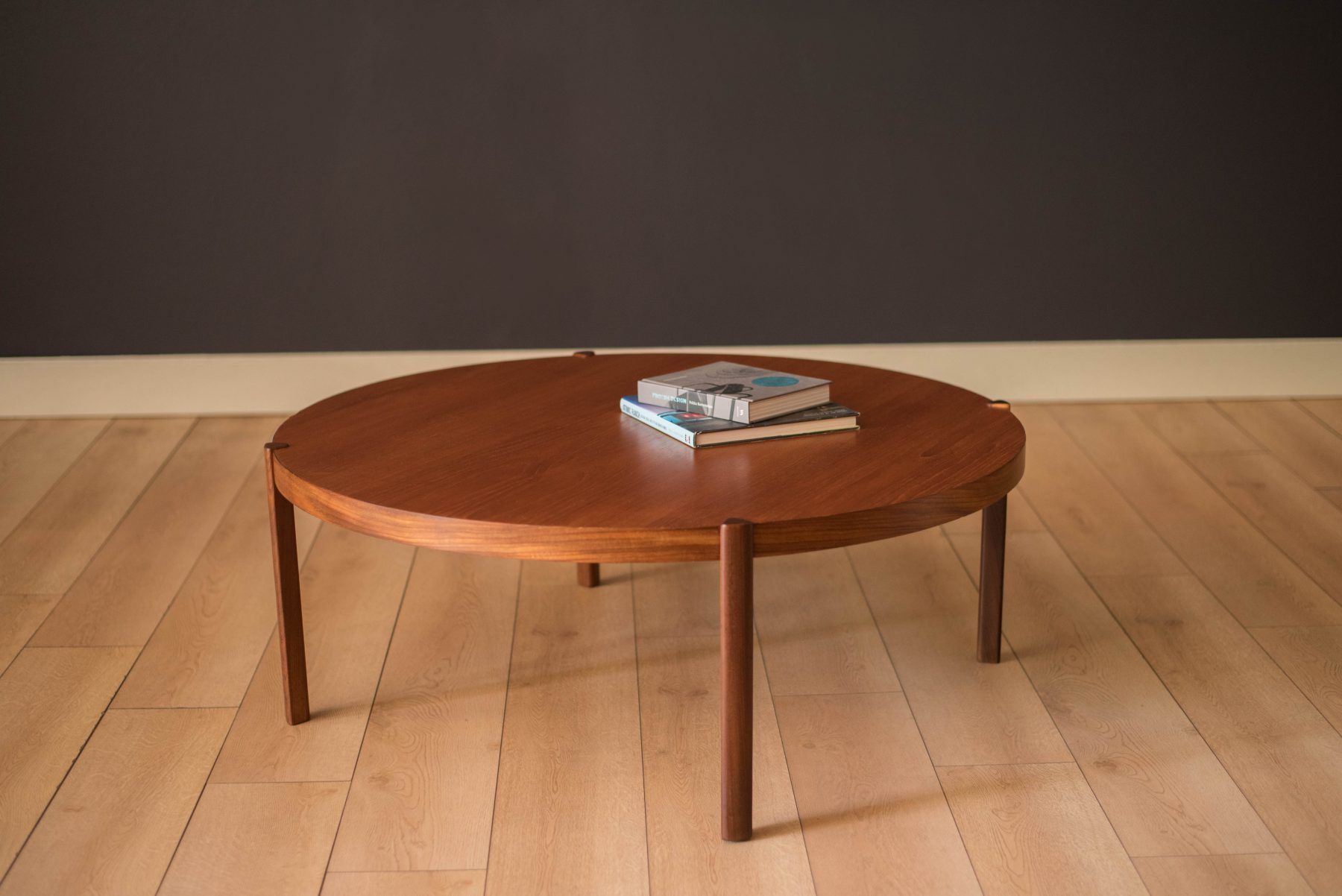 MidCentury Modern Round Teak Coffee Table by Hans Olsen Mid Century Maddist