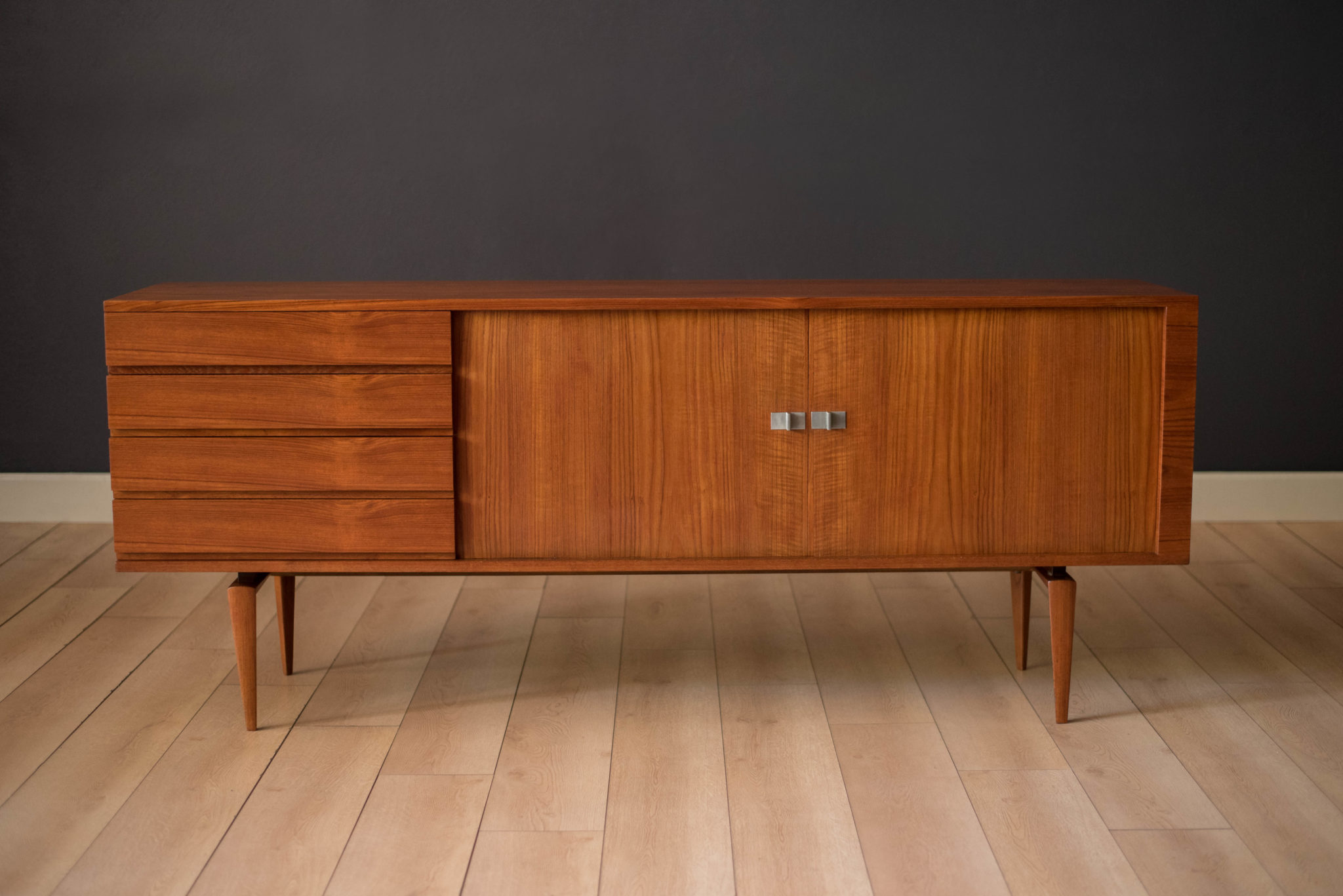 Danish Modern Teak Tambour Door Sideboard for - Mid Century