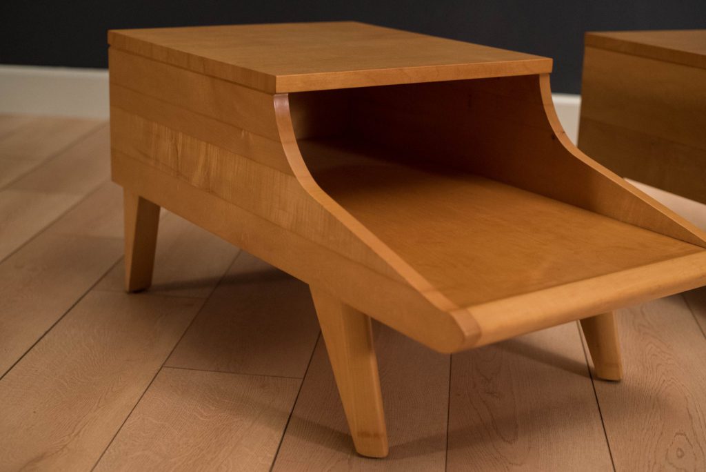 Brown Saltman End Tables by John Keal - Mid Century Maddist