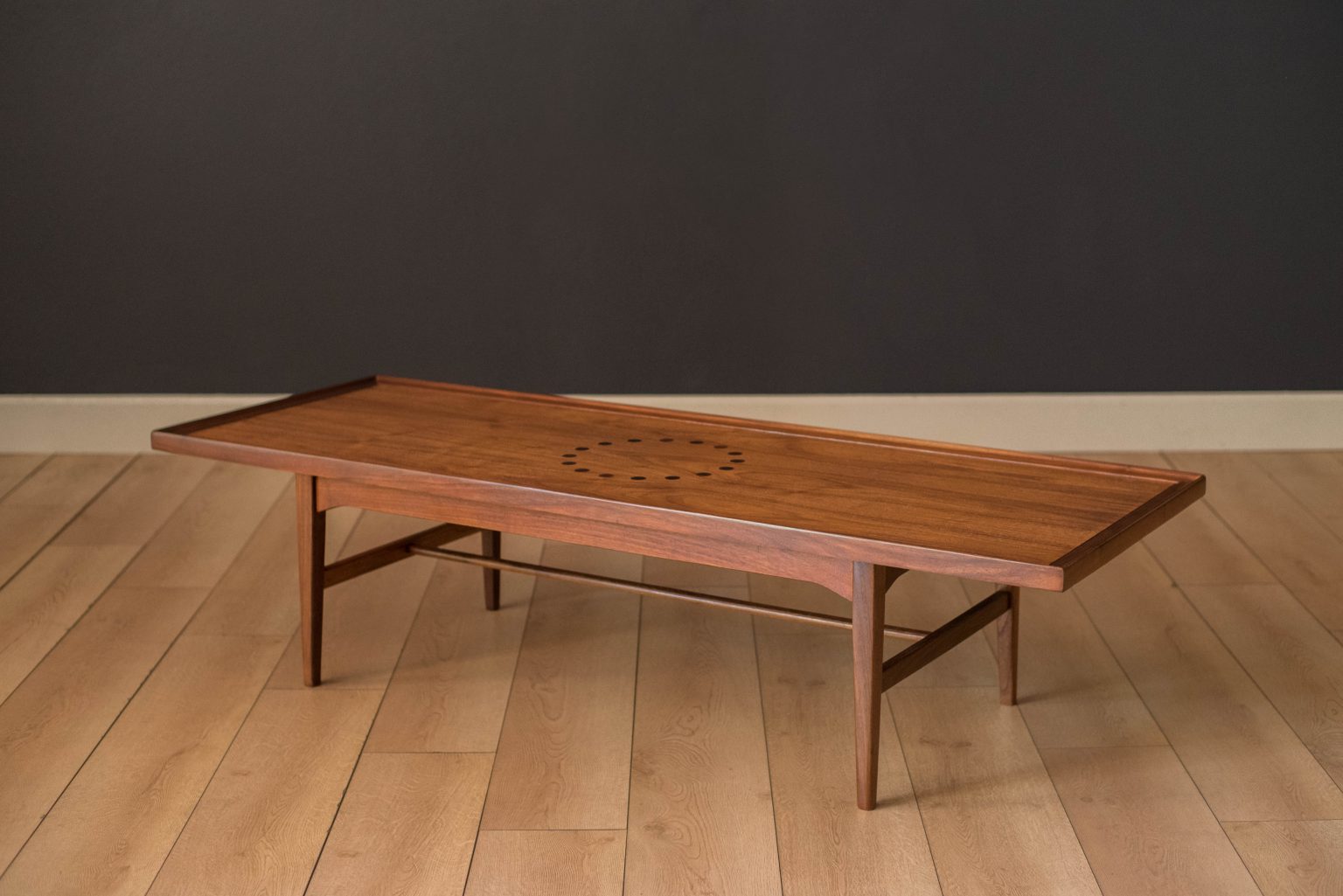 Midcentury Walnut and Rosewood Drexel Declaration Coffee Table Mid