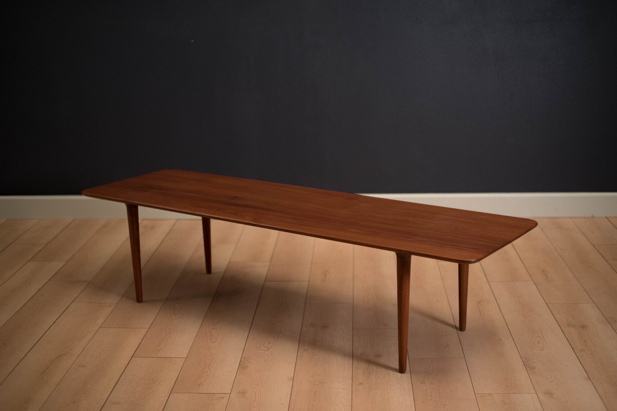 Vintage Scandinavian Solid Teak Coffee Table Mid Century Maddist