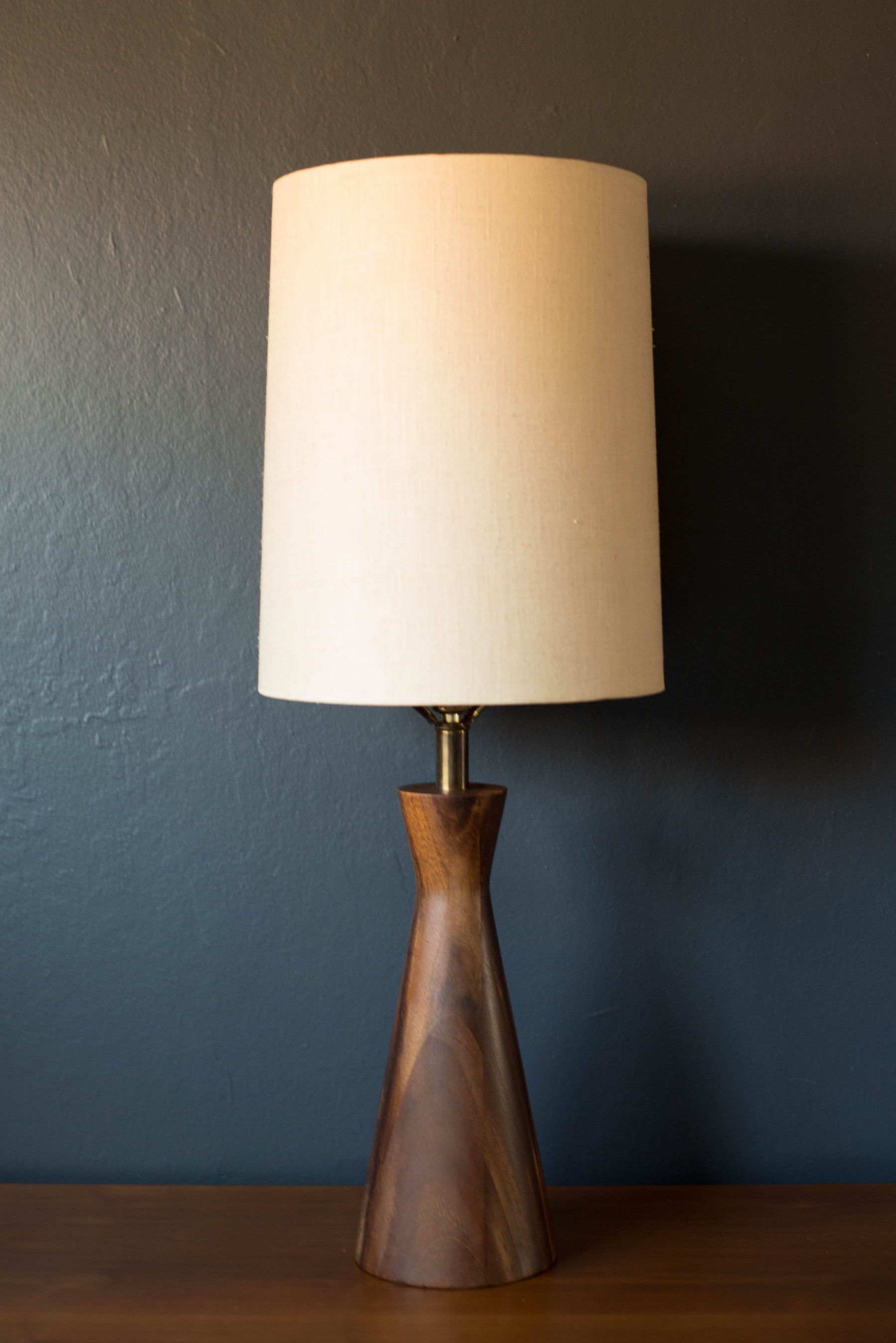 Mid Century Sculptural Mahogany Table Lamp Mid Century Maddist