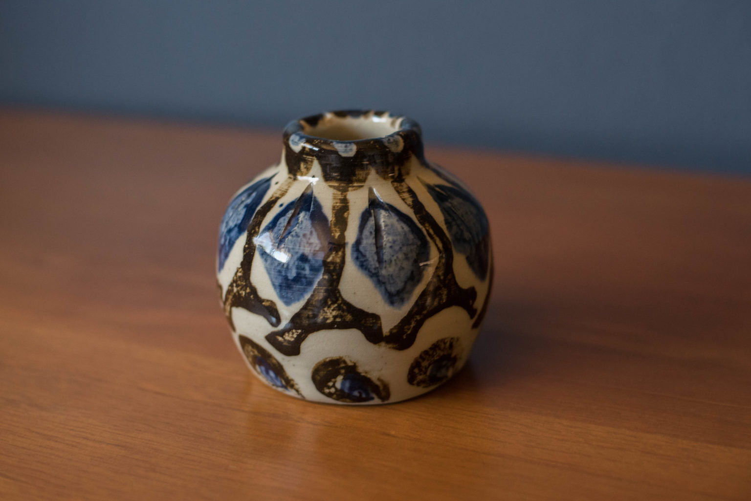 Vintage Handmade Studio Stoneware Pottery Vase Mid Century Maddist