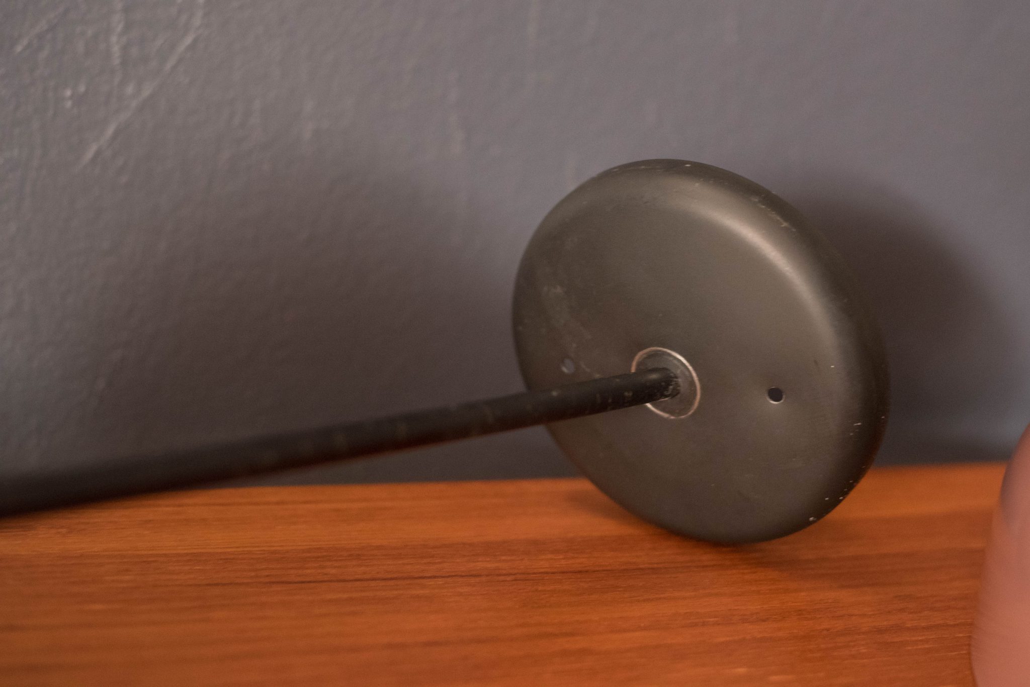 Vintage Blush Pink Dome Glass Pendant Fixture Mid Century Maddist