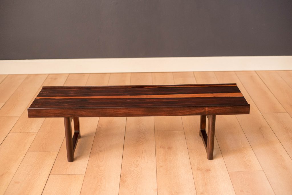 Vintage Scandinavian Rosewood Bruksbo Bench by Torbjørn Afdal Mid