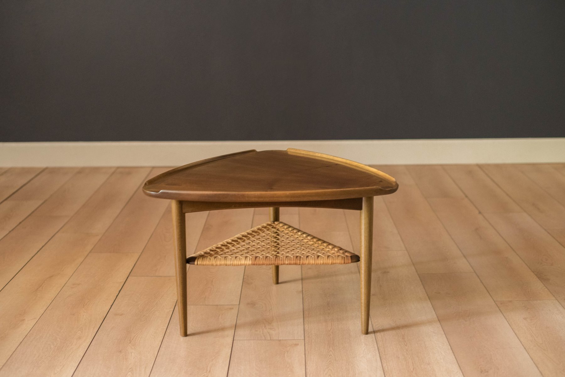 Vintage Danish Selig Triangle End Table by Poul Jensen Mid Century