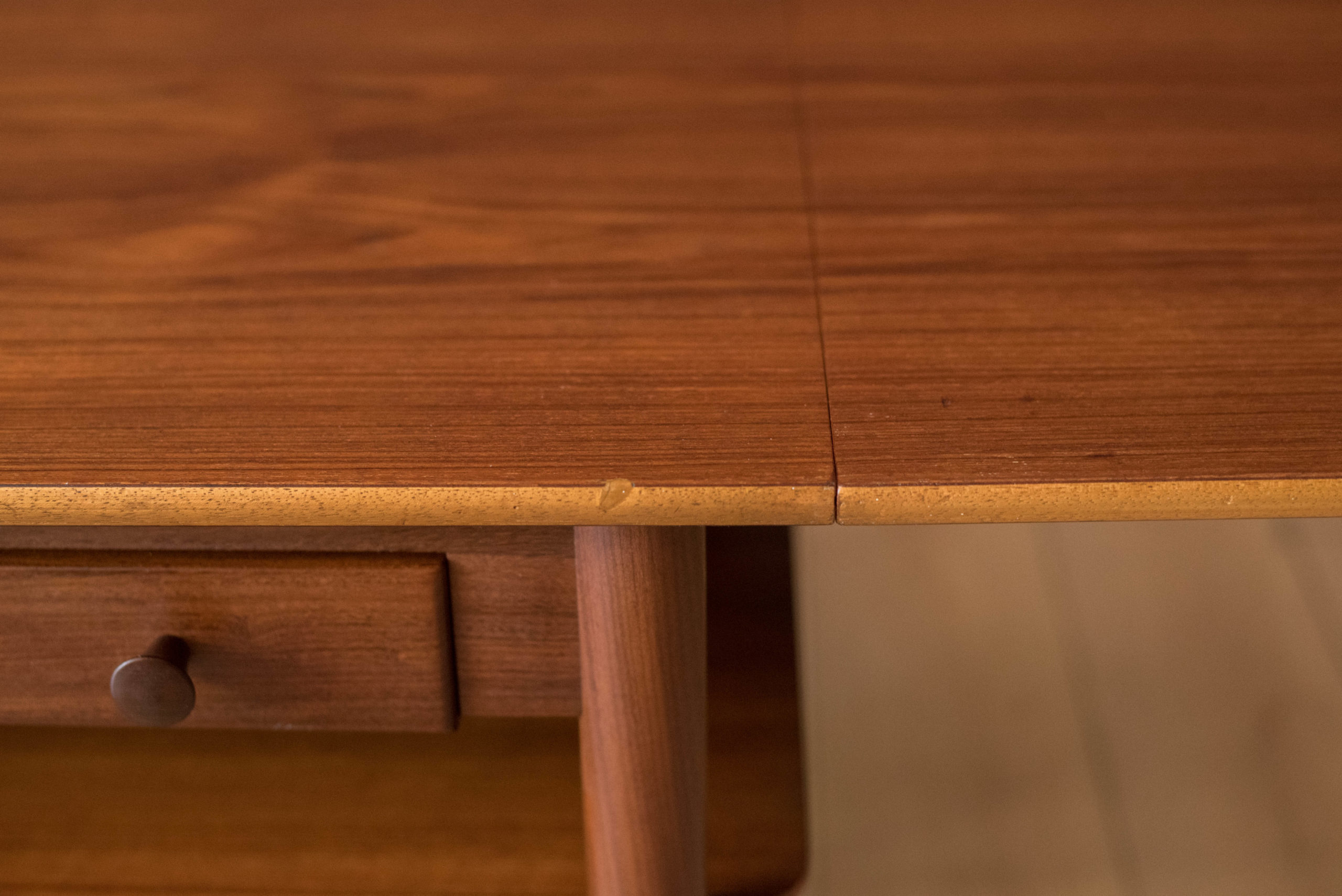 Vintage Danish Teak Expandable DropLeaf Sewing End Table Mid Century