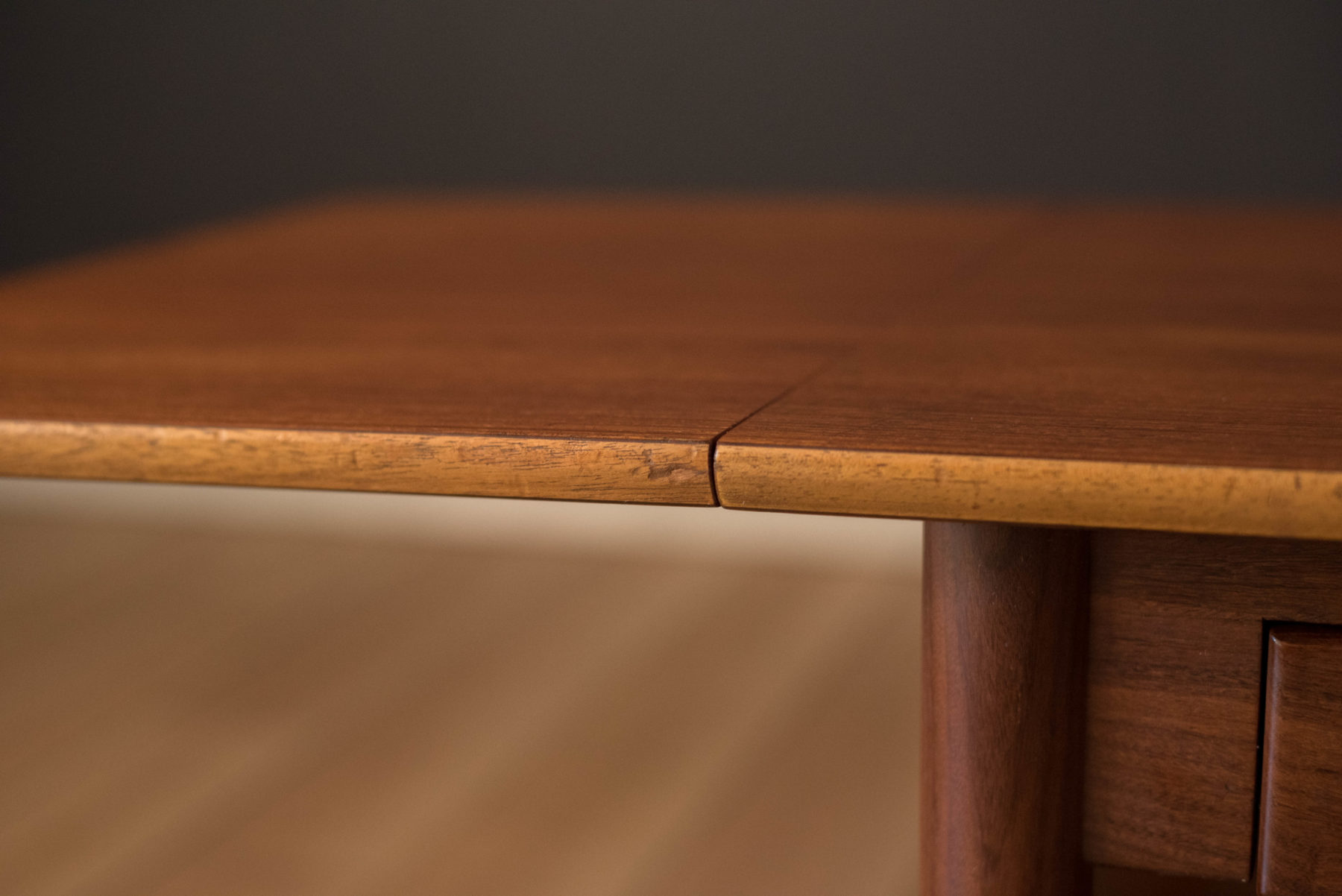 Vintage Danish Teak Expandable DropLeaf Sewing End Table Mid Century