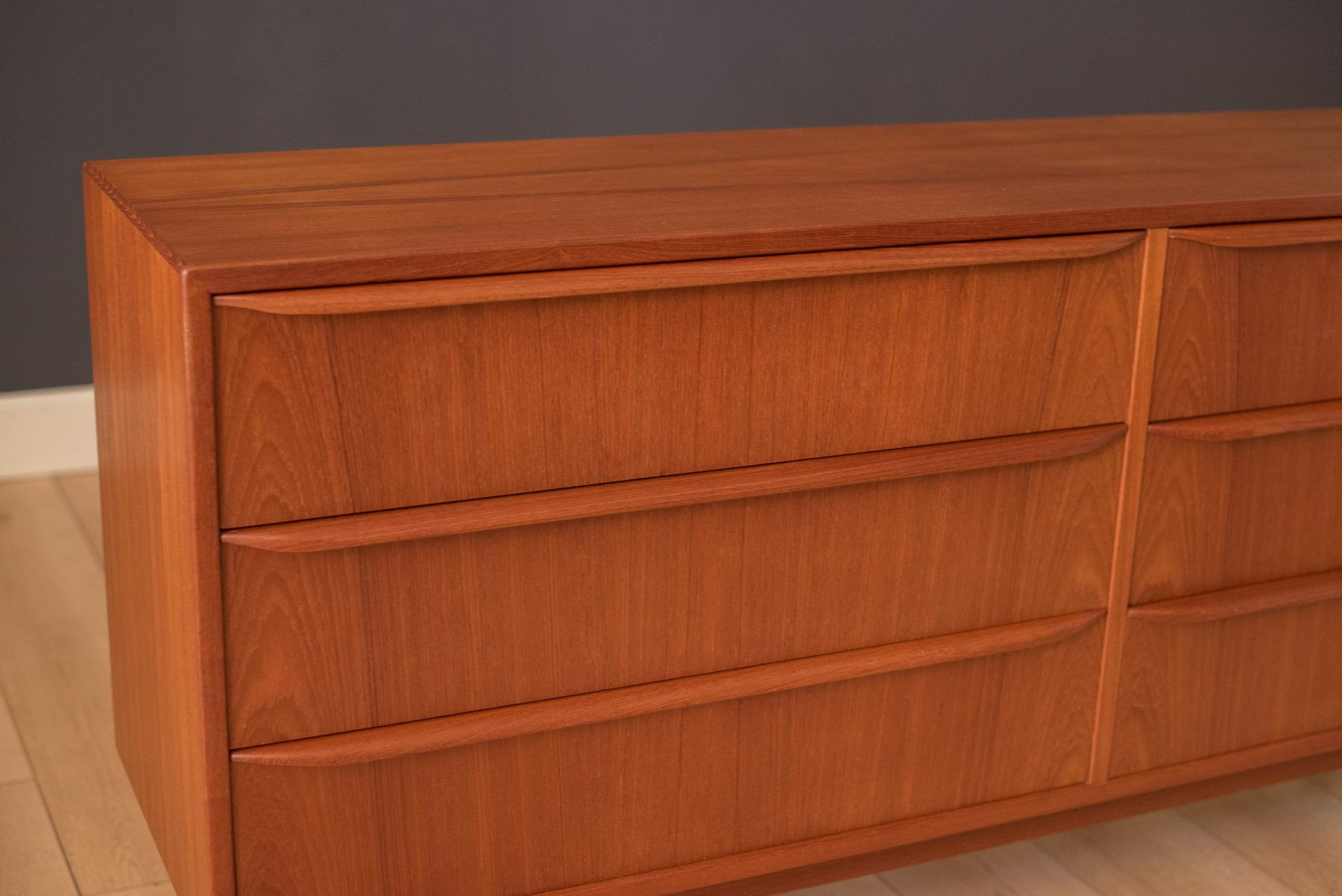 Vintage Teak Danish Six Drawer Dresser Mid Century Maddist