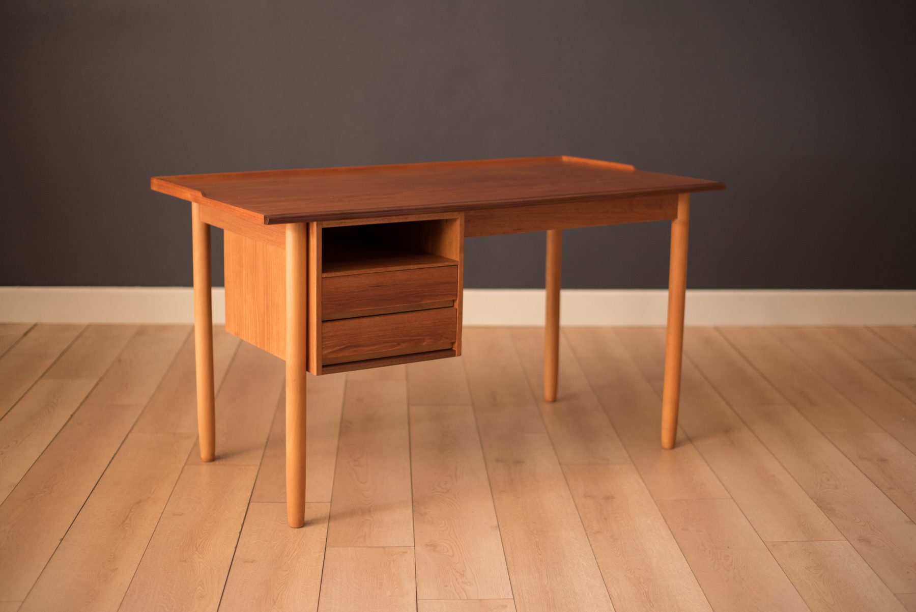Mid Century Scandinavian Teak Desk Mid Century Maddist
