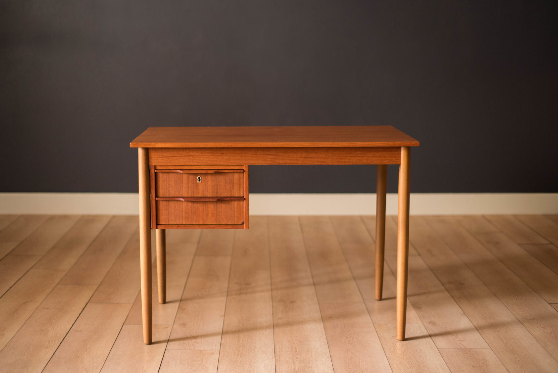 Vintage Teak Danish Writing Desk by Ejsing Mobelfabrik Mid Century