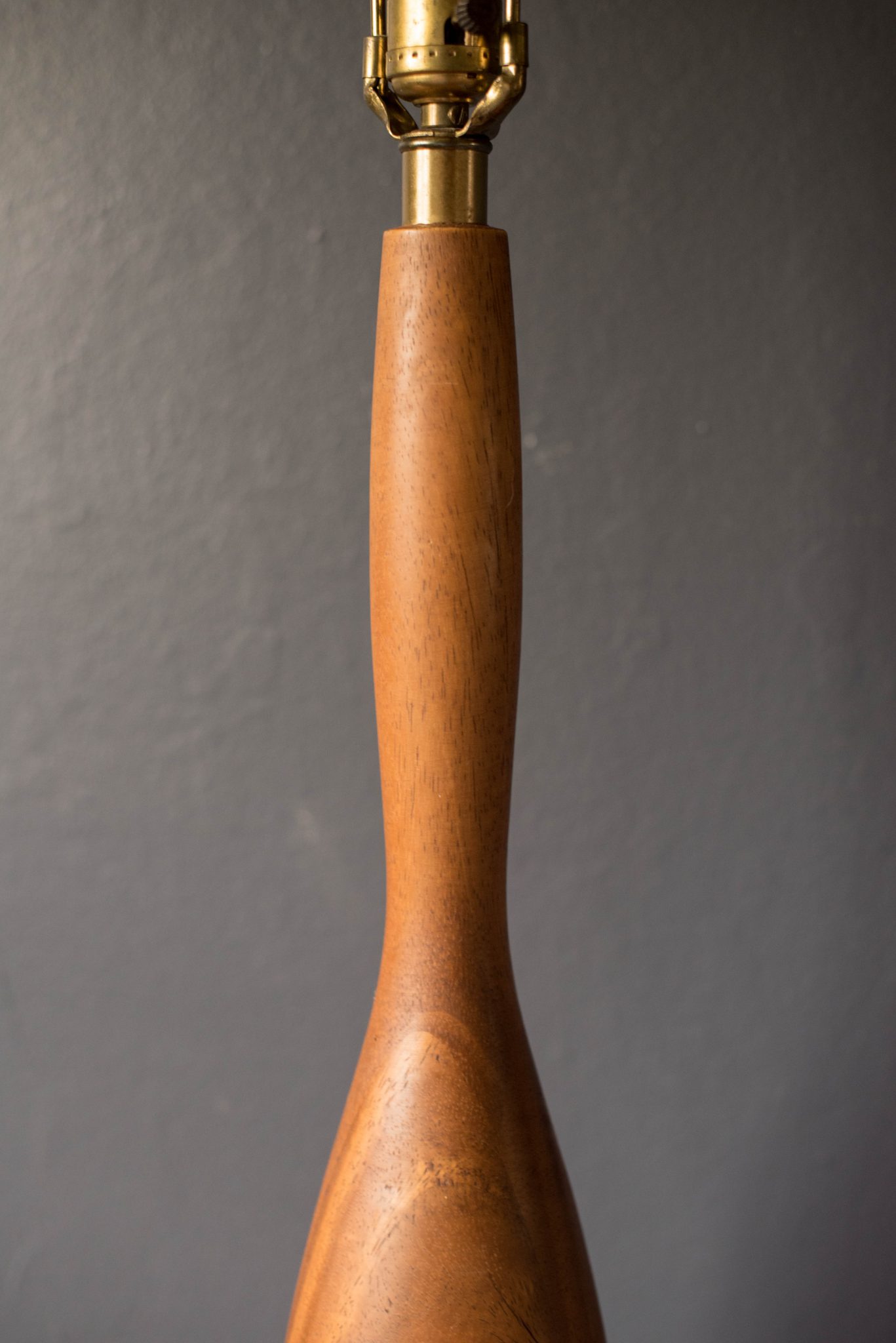 Vintage Solid Mahogany Table Lamp Mid Century Maddist