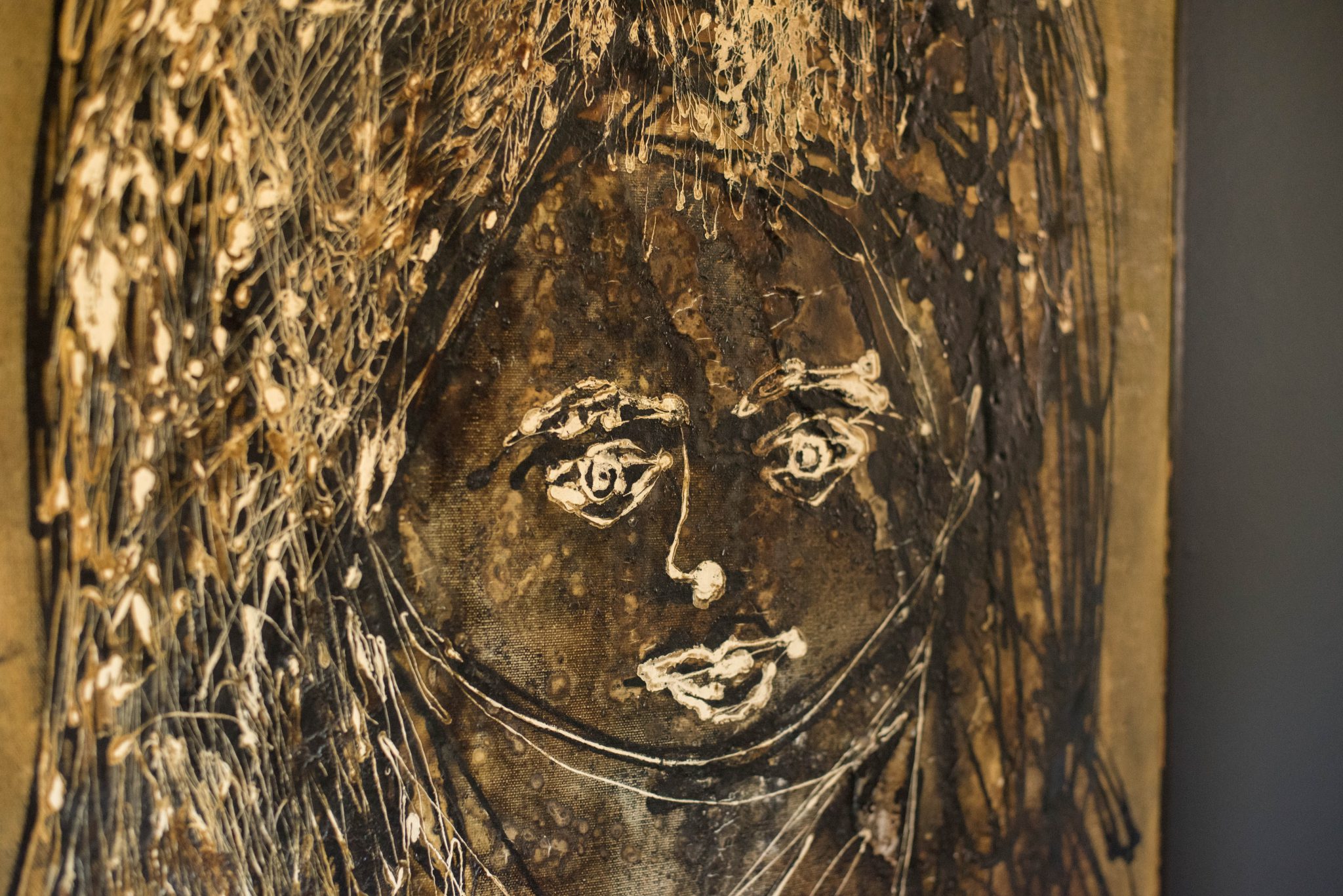 Mid Century Abstract Portrait by Yanni Posnakoff Mid Century Maddist